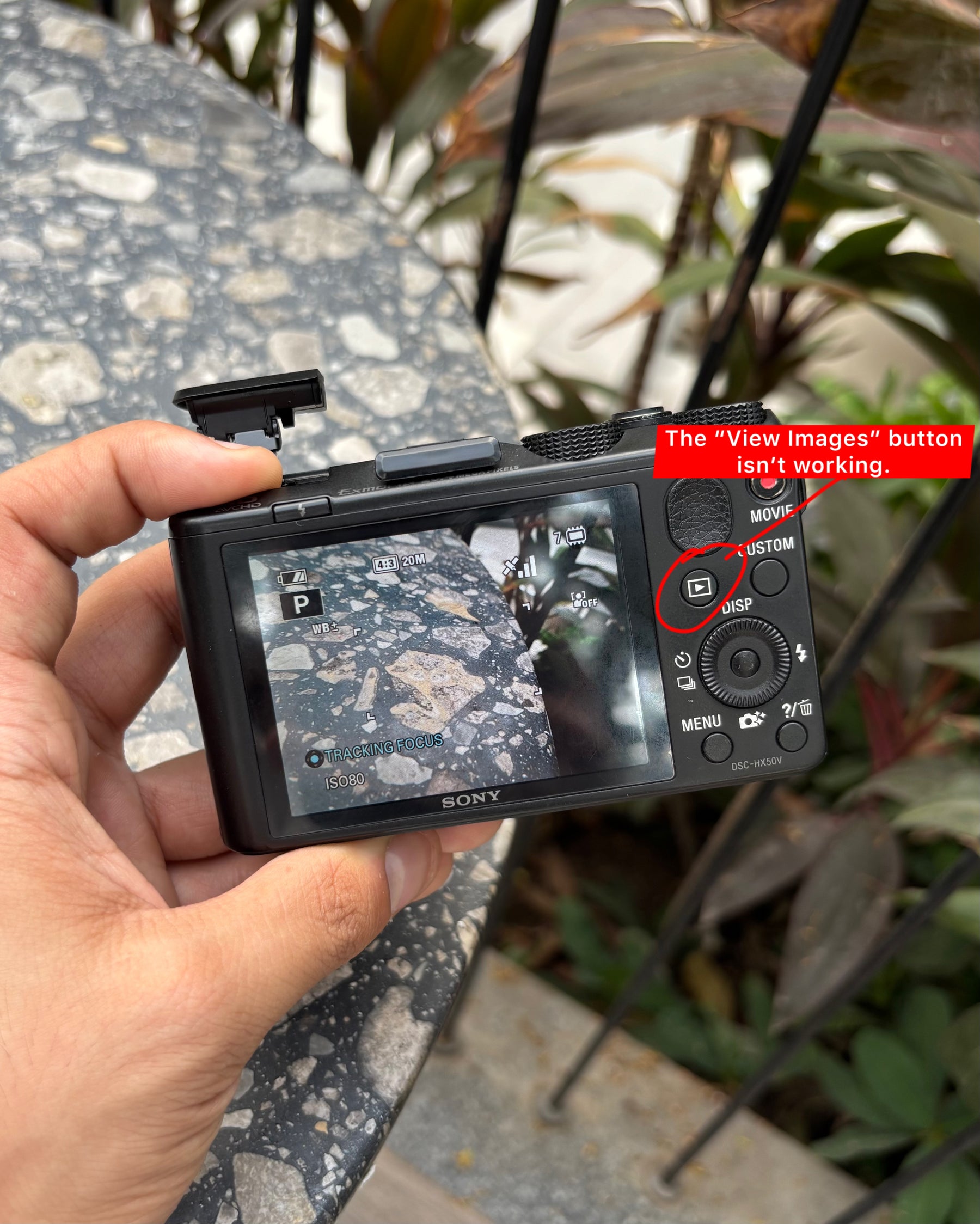Sony Cyber-shot DSC-HX50V - The “View Images” button isn’t working